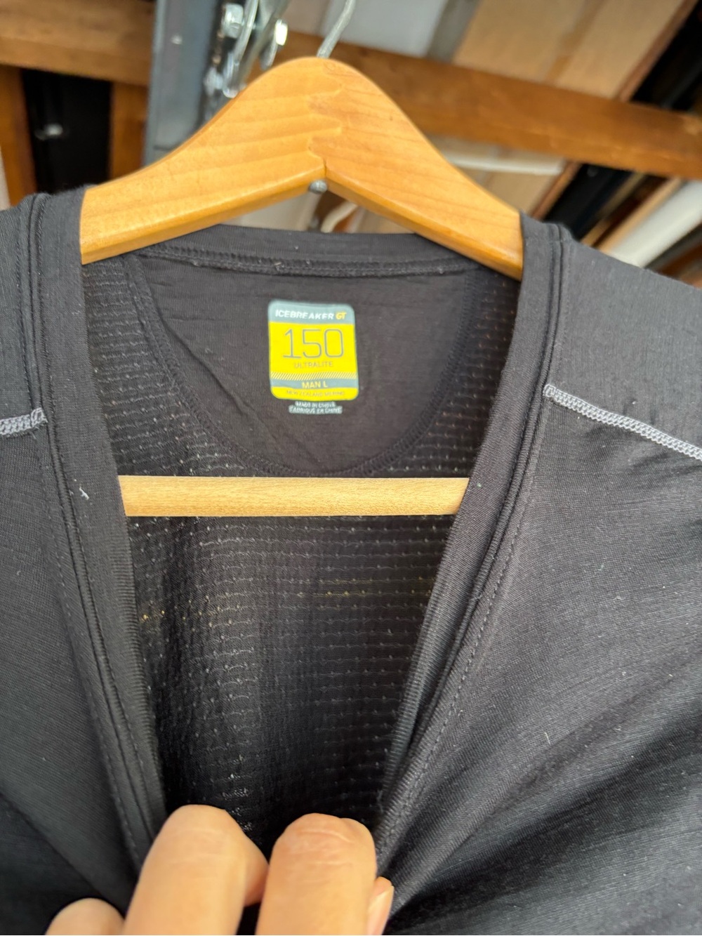 Icebreaker Black Merino 150 Lightweight Base Layer Top